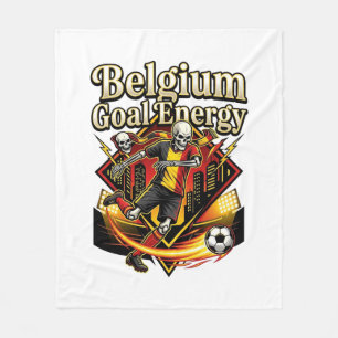 Belgium Goal Energy Skeleton Striker Nations Bold Fleece Blanket