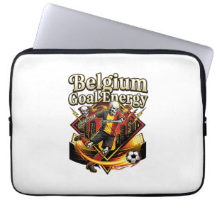 Belgium Goal Energy Skeleton Striker Nations Bold Laptop Sleeve