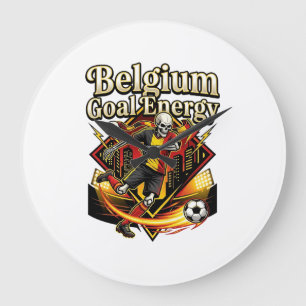 Belgium Goal Energy Skeleton Striker Nations Bold Large Clock