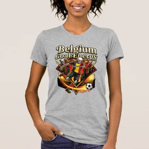 Belgium Goal Energy Skeleton Striker Nations Bold T-Shirt