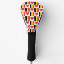Belgium Golf Love Heart Pattern Patriotic Belgian