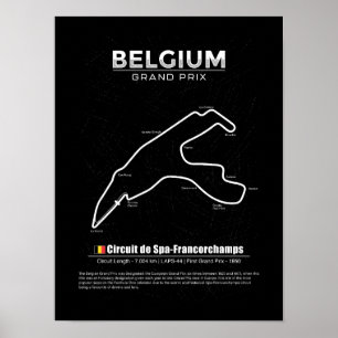 Belgium Grandprix racetrack map Poster