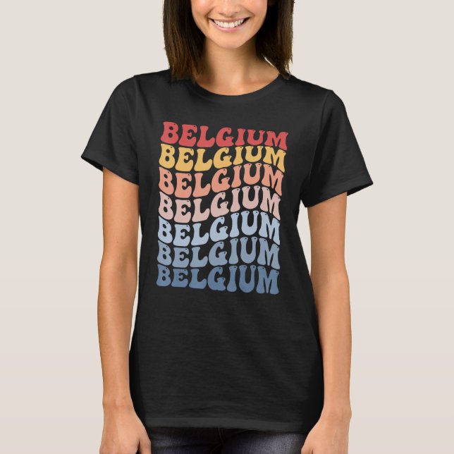 Belgium Groovy Retro Belgian T-Shirt (Front)