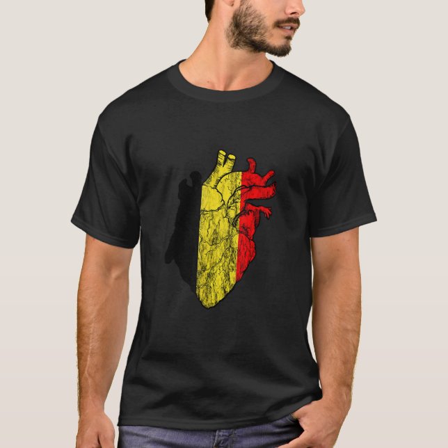 Belgium Heart Love Veins Belgian Flag Belgique Bel T-Shirt (Front)