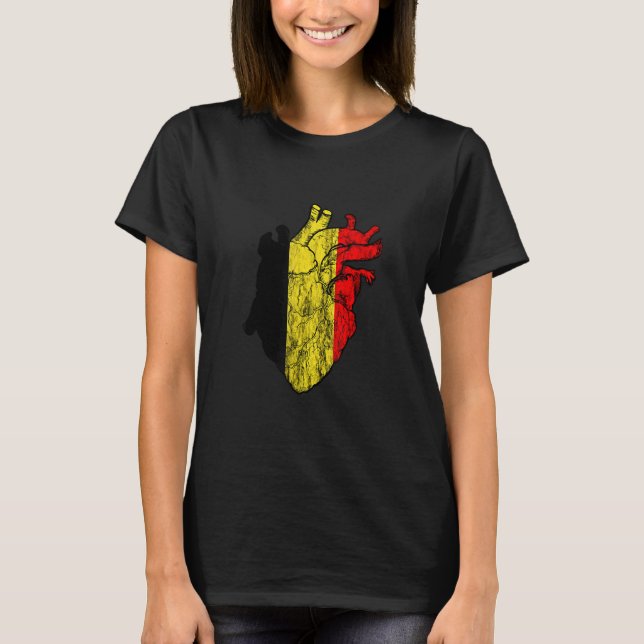 Belgium Heart Love Veins Belgian Flag Belgique Bel T-Shirt (Front)