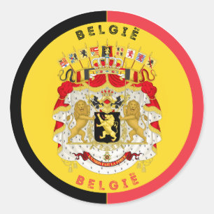 Belgium Heritage Emblem Classic Round Sticker