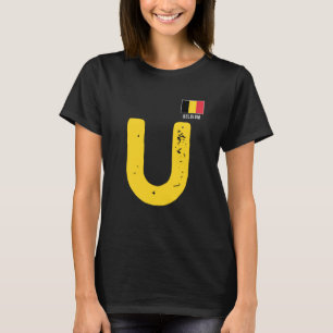 Belgium Human-Flag Letter U Group Matching Belgium T-Shirt