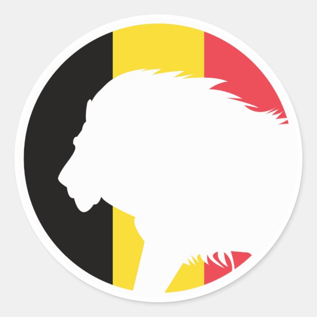 Belgium Lion Belgian National Animal Flag Classic Round Sticker (Front)