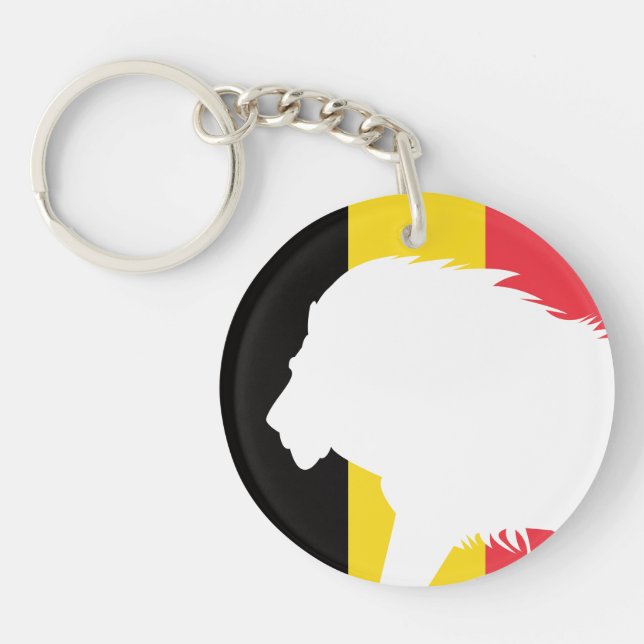 Belgium Lion Belgian National Animal Flag Key Ring (Front)