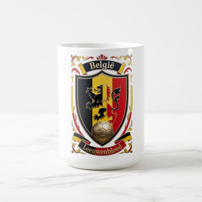 Belgium Lion Spirit, Belgian Bravery Gift Coffee Mug (Center)