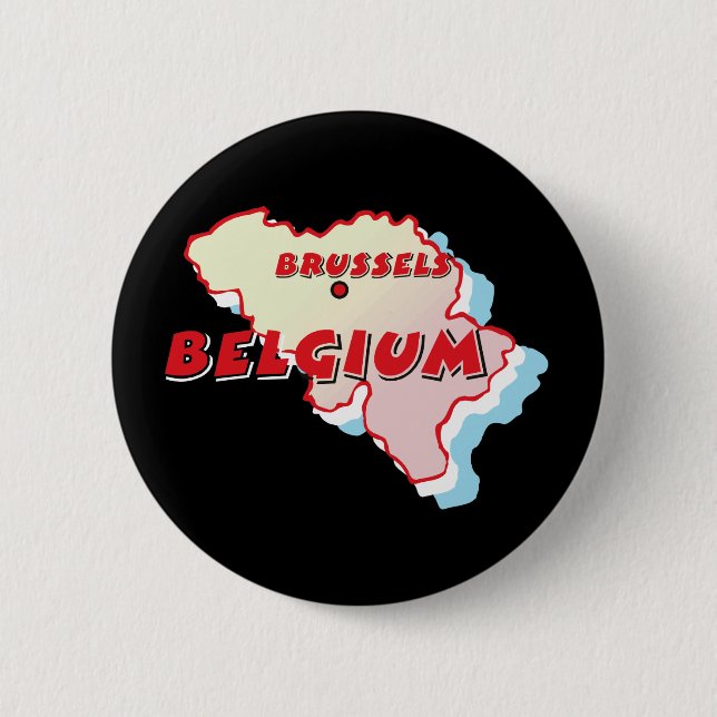 Belgium Map 6 Cm Round Badge (Front)