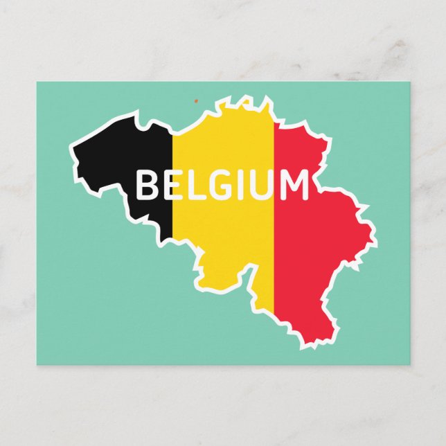 Belgium Map and Flag Postcard (Front)