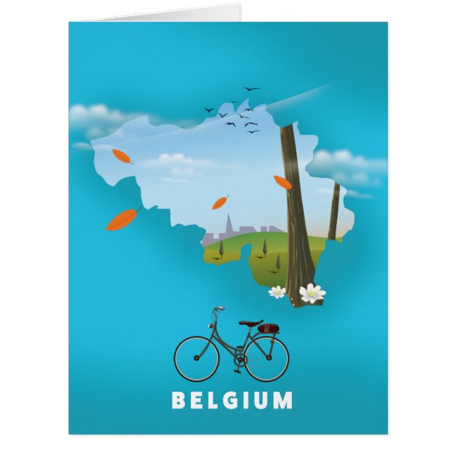 Belgium Map travel poster print. (Front)