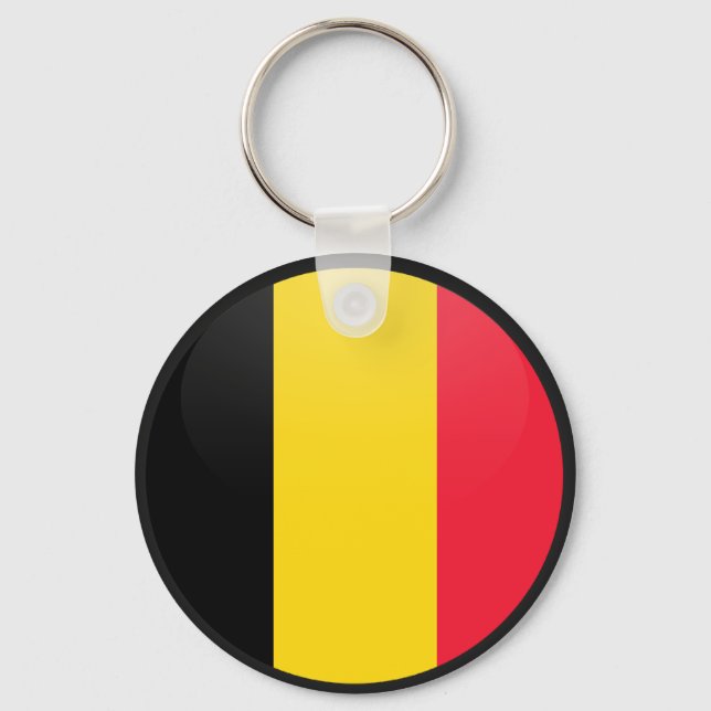 Belgium quality Flag Circle Key Ring (Front)