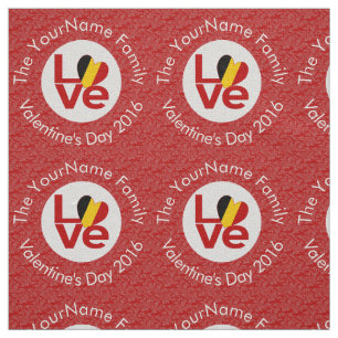 Belgium Red LOVE Flag Personalised  Fabric