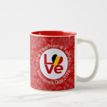 Belgium Red LOVE Flag Personalised