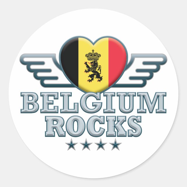 Belgium Rocks v2 Classic Round Sticker (Front)