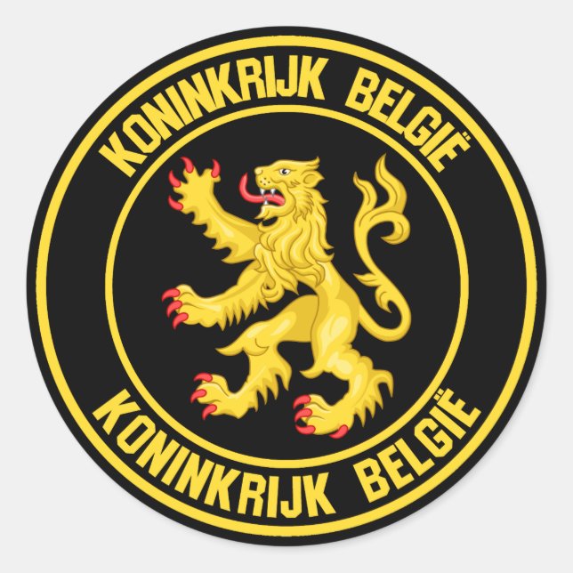 Belgium Round Emblem Classic Round Sticker (Front)