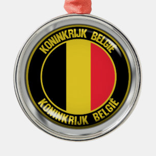 Belgium Round Emblem Metal Ornament