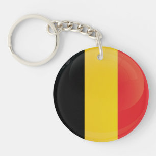 Belgium Round Icon Flag Key Ring
