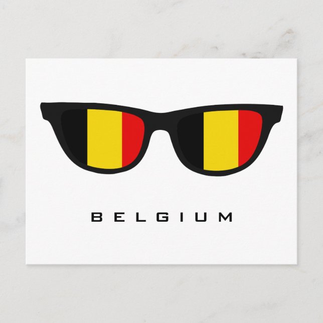 Belgium Shades custom text & colour postcard (Front)