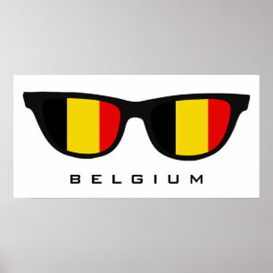 Belgium Shades custom text & colour poster