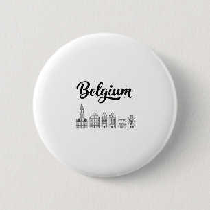 Belgium Skyline Travel Vacation Outfits 6 Cm Round Badge