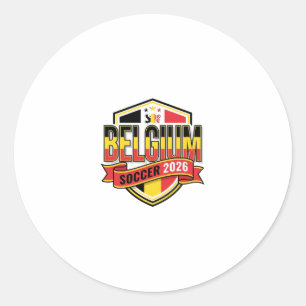 Belgium Soccer 2026 Soccer Bold Country Typography Classic Round Sticker
