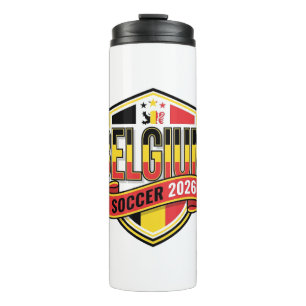 Belgium Soccer 2026 Soccer Bold Country Typography Thermal Tumbler