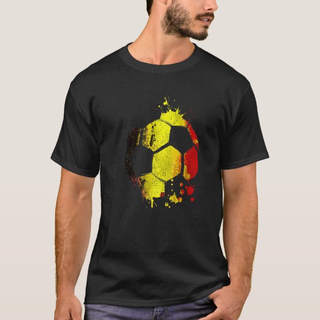Belgium Soccer Graphic Belgium Flag Football Sport T-Shirt (Front)