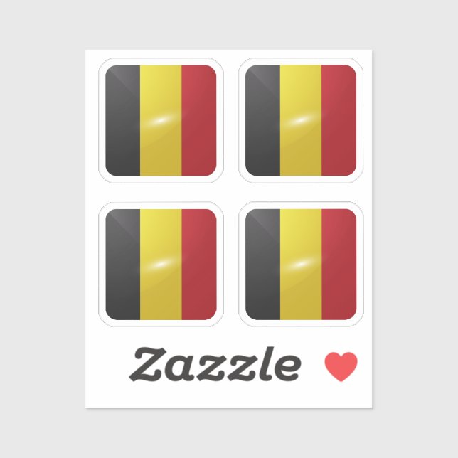 Belgium square glossy flag (Sheet)