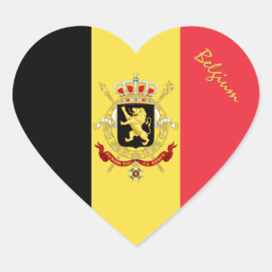 Belgium Sticker, Heart, Patriotic Belgian Flag Heart Sticker