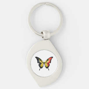 Belgium Swallowtail Butterfly Flag Sticker Key Ring