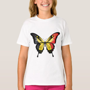 Belgium Swallowtail Butterfly Flag Sticker T-Shirt