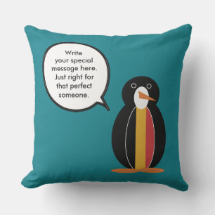 Belgium Talking Ms Penguin Personalised  Cushion