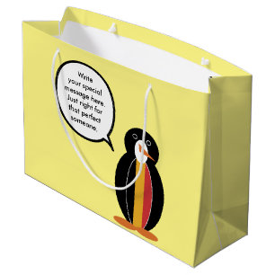 Belgium Talking Ms Penguin Personalised Large Gift Bag