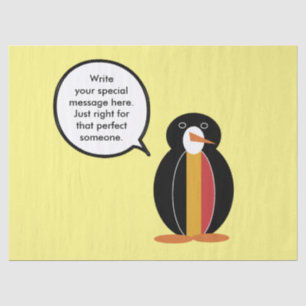 Belgium Talking Ms Penguin Personalised Tissue Paper
