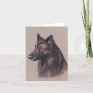 Belgium Tervuren Dog Art Note Card with Envelope