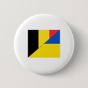 Belgium Ukraine Flag Belgian Ukrainian Nationality 6 Cm Round Badge