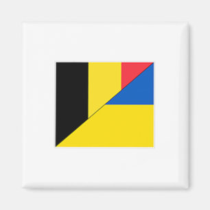 Belgium Ukraine Flag Belgian Ukrainian Nationality Magnet