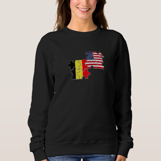 Belgium USA Belgian American Flag   Sweatshirt (Front)