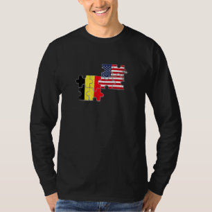 Belgium USA Belgian American Flag T-Shirt