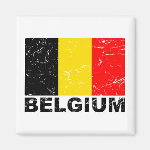 Belgium Vintage Flag Magnet