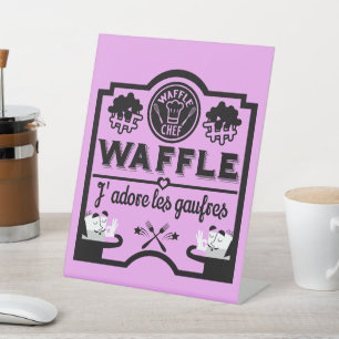 Belgium Waffles Pedestal Sign