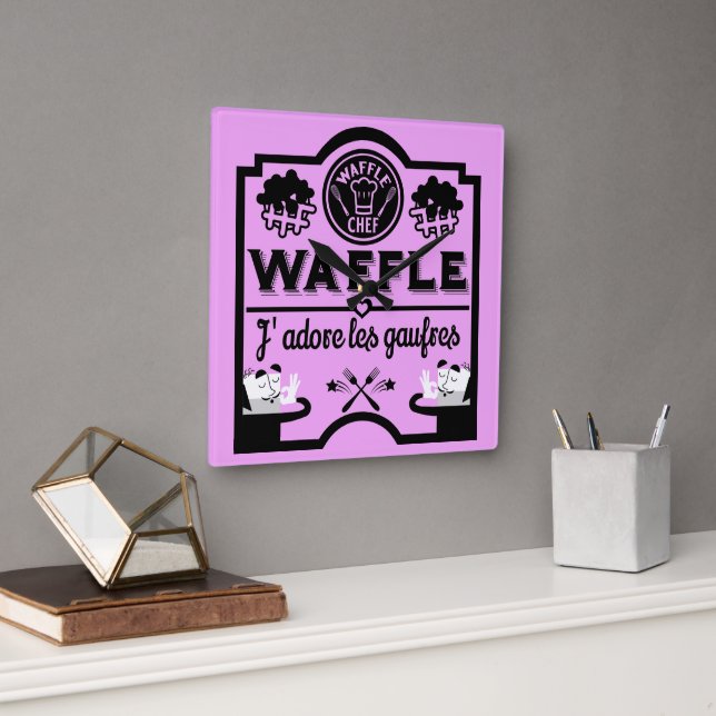 Belgium Waffles Square Wall Clock (Office)