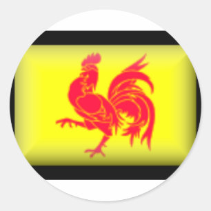 Belgium-Walloon Flag Classic Round Sticker