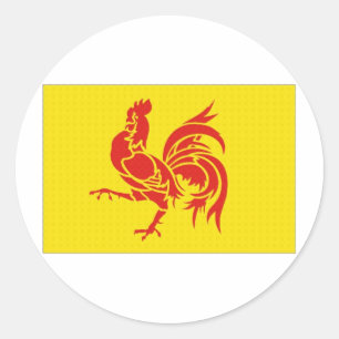 Belgium Walloon Region Flag Classic Round Sticker