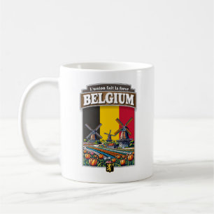 Belgium windmills and Tulips Coffee Mug