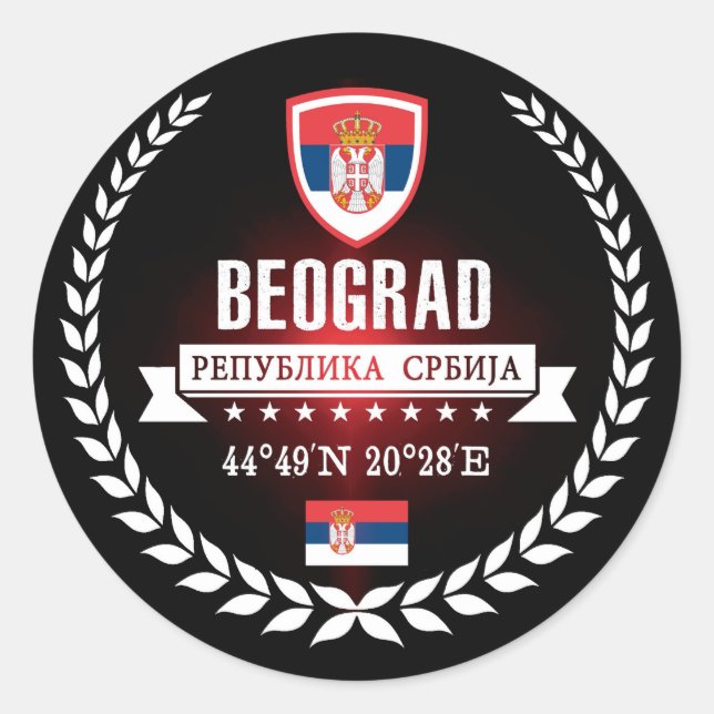 Belgrade Classic Round Sticker (Front)