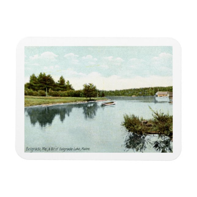 Belgrade Lake, Maine 1910 Vintage Postcard Magnet (Horizontal)